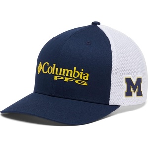 image:imageColumbia NCAA UnisexAdult PFG Mesh Ball Cap LargeXLargeUm  Collegiate Navy