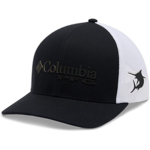 image:imageColumbia Unisex PFG Mesh 3D Stretch Snap BackBlackMulti Colored Weld