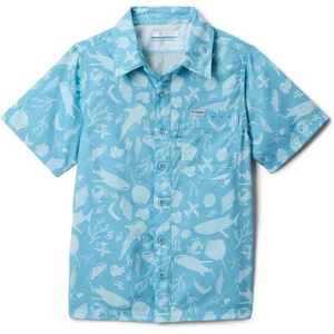 image:imageColumbia Boys PFG Super Slack Tide Short Sleeve Camp ShirtVintage Blue Undersea