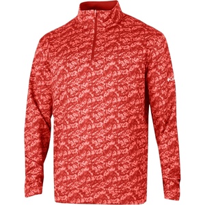 image:imageColumbia Golf Mens OmniWick Printed Wickhams Hills PulloverHoneycomb Intense Red