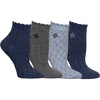 image:imageColumbia Womens Flatknit Textured Quarter Socks 4packDark BlueLight BlueHeather Grey