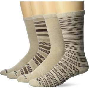 image:imageColumbia Mens 4 Pack Everyday Crew SocksKhakiBrown Stripe 4 Pairs