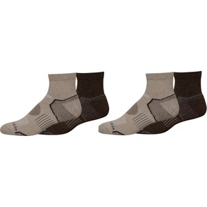 image:imageColumbia Mens Balance Point Walking Quarter Crew Socks MultipackKhakiBrown 4 Pairs
