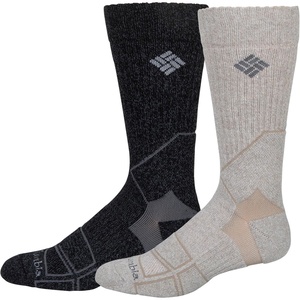 image:imageColumbia Mens Medium Weight Hiking Crew Socks 2PackKhakiCharcoal