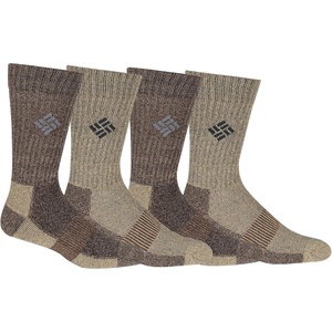 image:imageColumbia Mens Moisture Control Basic Crew 4PackBrownKhaki 4 Pairs