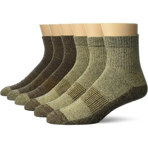 image:imageColumbia Mens Moisture Control Quarter Crew Socks 6PackKhakiBrown 6 Pairs