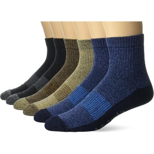 image:imageColumbia Mens Moisture Control Quarter Crew Socks 6PackKhakiNavyBrownBlack 6 Pairs