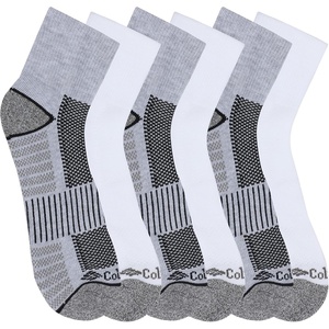 image:imageColumbia Mens Quarter Cushioned Arch Support Socks 6PackWhiteGrey