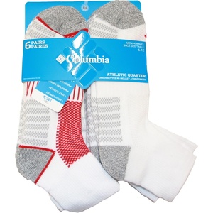 image:imageColumbia Womens 2 Pack Balance Point Walking Low Cut SocksWhiteRed