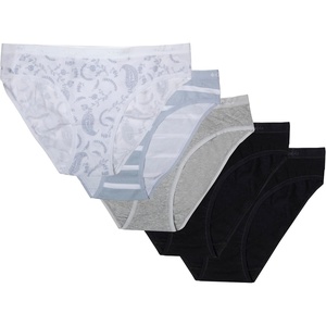 image:imageColumbia Womens 4way Stretch Cotton Bikini 5packBlackHeather GreyStripedPaisley