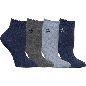 image:imageColumbia Womens Flatknit Textured Quarter Socks 4packDark BlueLight BlueHeather Grey