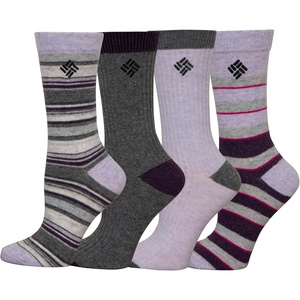 image:imageColumbia Womens Striped Crew Socks 4packPurple StripeGrey