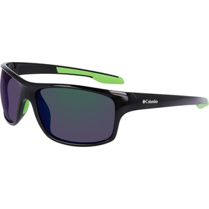 image:imageColumbia mens Burr Rectangular SunglassesShiny Black  GreenGreen Mirror