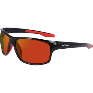 image:imageColumbia mens Burr Rectangular SunglassesShiny Black  RedOrange Revo