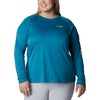 image:imageColumbia Womens Tidal Tee II Long Sleeve HoodieDeep MarineLight Lime Logo