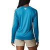 image:imageColumbia Womens Tidal Tee II Long Sleeve HoodieDeep MarineLight Lime Logo