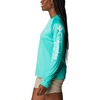 image:imageColumbia Womens Tidal Tee II Long Sleeve HoodieElectric TurquoiseWhite Logo