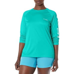 image:imageColumbia Womens Tidal Tee II Long Sleeve HoodieElectric TurquoiseWhite Logo