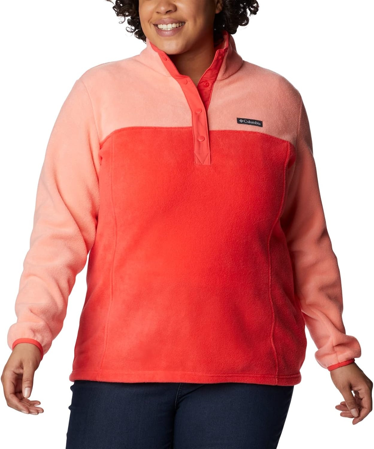 image:imageColumbia Womens Benton Springs Half Snap II Pull Over Fleece Jacket Dark StoneCanoeVintage Blue 3XRed HibiscusCoral Reef