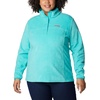 image:imageColumbia Womens Benton Springs Half Snap II Pull Over Fleece Jacket Dark StoneCanoeVintage Blue 3XBright Aqua