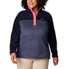 image:imageColumbia Womens Benton Springs Half Snap II Pull Over Fleece Jacket Dark StoneCanoeVintage Blue 3XNocturnalDark NocturnalCamellia Rose