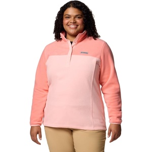 image:imageColumbia Womens Benton Springs Half Snap II Pull Over Fleece Jacket Dark StoneCanoeVintage Blue 3XPink SandAlpenglow