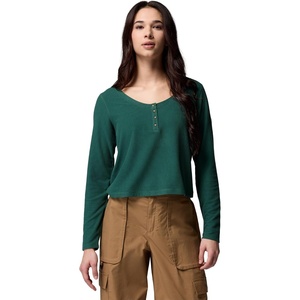 image:imageColumbia Womens Brea Falls Grid Henley Long SleeveRain Forest