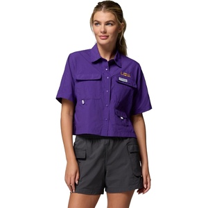 image:imageColumbia Womens Collegiate PFG Open Water Short Sleeve ShirtLsu  Vivid Purple
