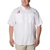 image:imageColumbia College Arkansas Razorbacks Collegiate Tamiami II Short Sleeve ShirtAla  White