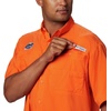 image:imageColumbia College Arkansas Razorbacks Collegiate Tamiami II Short Sleeve ShirtFla  Spark Orange