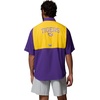 image:imageColumbia Mens Collegiate Tamiami Colorblock Short Sleeve ShirtLsu  Vivid PurpleYellow