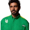 image:imageColumbia Mens Collegiate Tamiami Colorblock Short Sleeve ShirtUo  Fuse GreenYellow Glo