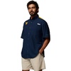 image:imageColumbia Mens Collegiate Tamiami Colorblock Short Sleeve ShirtWv  Collegiate NavyMlb Gold