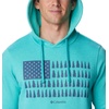 image:imageColumbia mens Trek HoodieBright Aqua HeatherTreestriped Flag