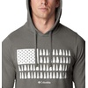 image:imageColumbia mens Trek HoodieCharcoal Heather  Treeline Flag Graphic