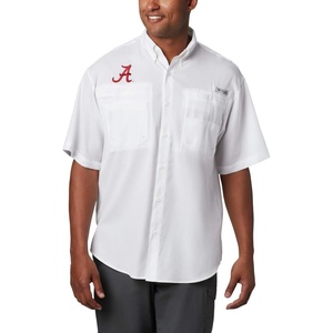 image:imageColumbia College Arkansas Razorbacks Collegiate Tamiami II Short Sleeve ShirtAla  White