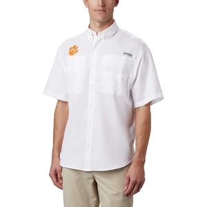 image:imageColumbia College Arkansas Razorbacks Collegiate Tamiami II Short Sleeve ShirtCle  White