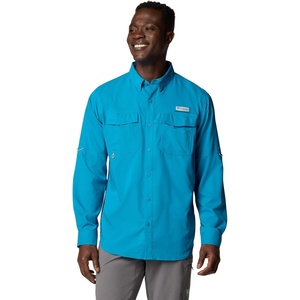 image:imageColumbia Mens Blood and Guts V Long Sleeve ShirtBlue Echo