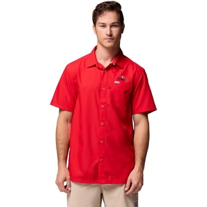 image:imageColumbia Mens Collegiate Slack Tide Camp ShirtUga  Bright Red