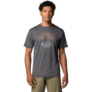 image:imageColumbia Mens Kwick Hike Graphic Short Sleeve TeeBlack HeatherPeaked Lifestyle