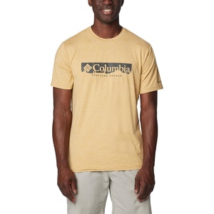 image:imageColumbia Mens Kwick Hike Graphic Short Sleeve TeeLight Camel HeatherCsc Box Treeline