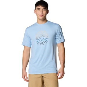 image:imageColumbia Mens Kwick Hike Graphic Short Sleeve TeeRipple Blue HeatherPeaked Lifestyle