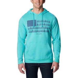 image:imageColumbia mens Trek HoodieBright Aqua HeatherTreestriped Flag