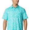 image:imageColumbia Mens Super Slack Tide Camp Shirt Short SleeveBright Aqua Marlin Palms Print