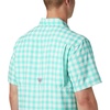 image:imageColumbia Mens Super Slack Tide Camp Shirt Short SleeveBright Aqua Palaka Plaid