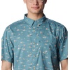 image:imageColumbia Mens Super Slack Tide Camp Shirt Short SleeveTranquil Teal Tailfins Print