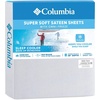 image:imageColumbia Omni Freeze Super Soft Breathable MoistureWicking Cooling Sateen Flat Sheet Fitted Sheet and Pillow Case Set Luxury 4 Piece Columbia Greay King Bedsheets SetWhite