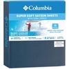 image:imageColumbia Omni Freeze Super Soft Breathable MoistureWicking Cooling Sateen Flat Sheet Fitted Sheet and Pillow Case Set Luxury 4 Piece Columbia Greay King Bedsheets SetNocturnal