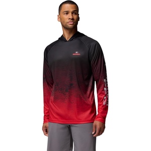 image:imageColumbia Mens Collegiate Super Terminal Tackle HoodieUga  BlackBright Red