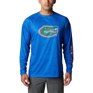 image:imageColumbia Mens Collegiate Terminal Tackle Heather Long Sleeve ShirtFla  Azul Heather